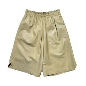 $2,000 Bottega Veneta Lambskin leather adjustable waist shorts